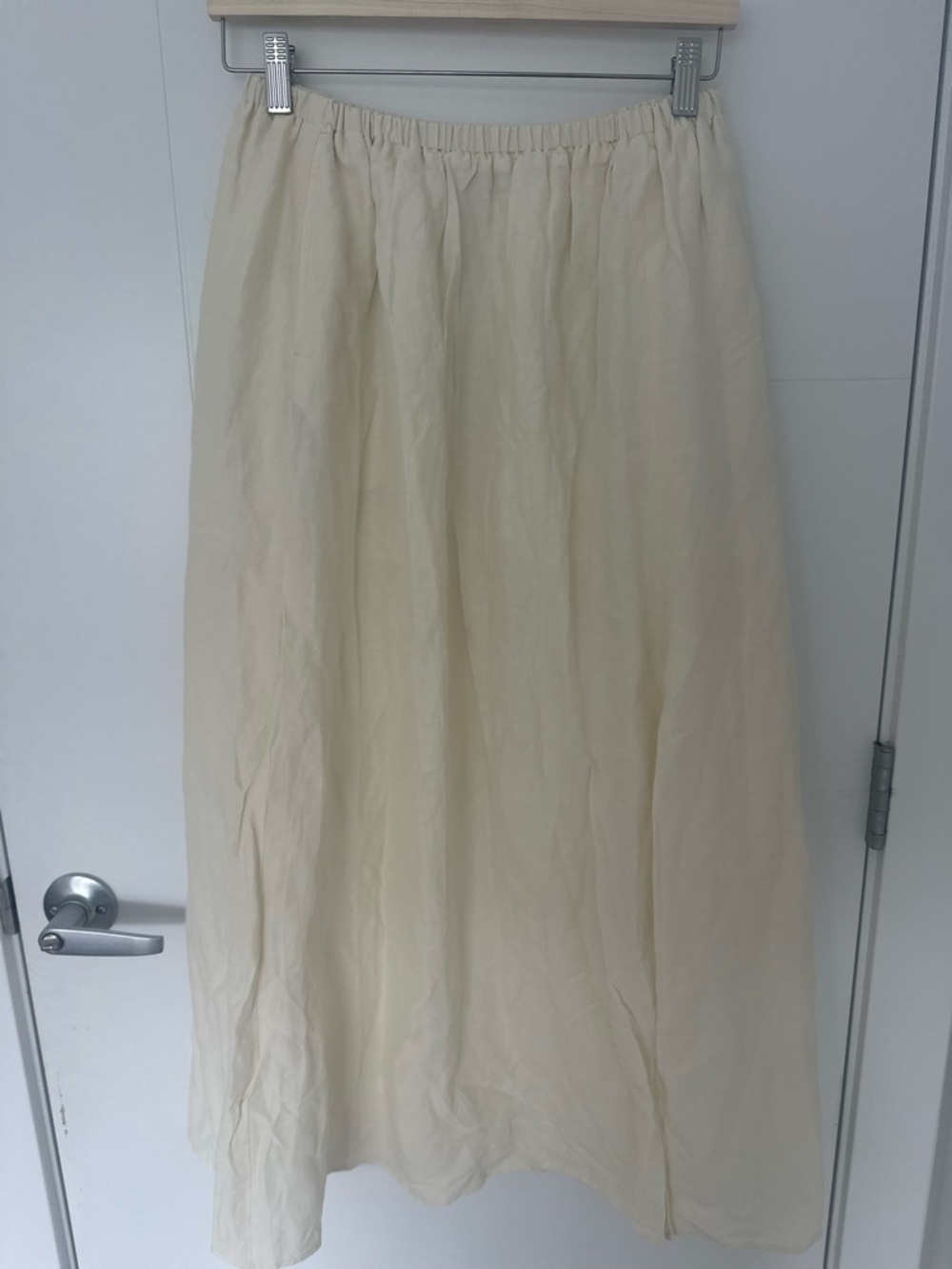 & Other Stories Cream Midi/Maxi Skirt with Front Slit